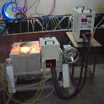 1-30KHz Induction Melting Automatic Hydraulic Steel Shell Furnace With 40KW Power Consumption And High Frequency